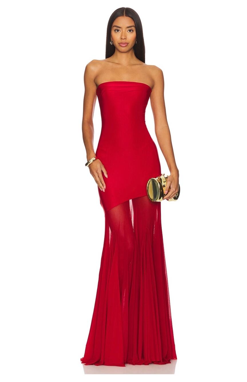 Deme By Gabriella Dahlia Gown Maroon Red Size XS NEW
